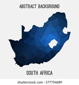 South Africa in geometric polygonal style.Abstract tessellation,modern design background. Vector illustration