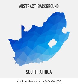 South Africa in geometric polygonal style.Abstract tessellation,modern design background. Vector illustration