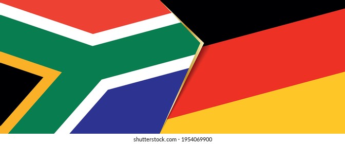 South Africa and Germany flags, two vector flags symbol of relationship or confrontation.