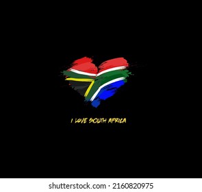 South Africa grunge flag heart for your design