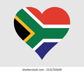 South Africa Heart Flag. South African Love Shape Country Nation National Flag. Republic of South Africa Banner Icon Sign Symbol. EPS Vector Illustration. svg