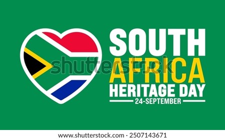 South Africa Heritage Day background or banner design template with South Africa flag. Holiday concept. Template for background, banner, card, poster, placard, design template with unique shapes.