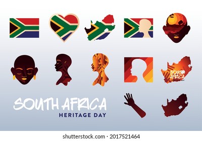 South Africa Heritage Day Icon Set