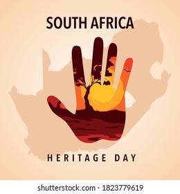 South Africa heritage day, poster vector illustration design