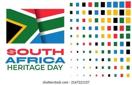 South Africa Heritage Day. Public holiday celebrated on 24 September. On this day, South Africans are encouraged to celebrate their culture and the diversity of their beliefs and traditions. EPS10.