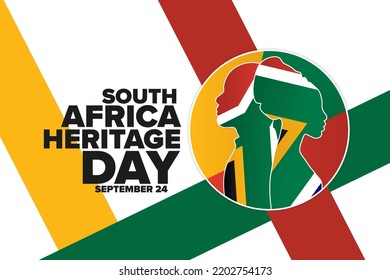 South Africa Heritage Day. September 24. Holiday concept. Template for background, banner, card, poster with text inscription. Vector EPS10 illustration