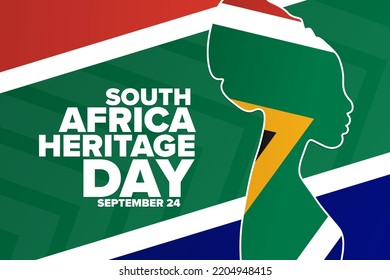 South Africa Heritage Day. September 24. Holiday concept. Template for background, banner, card, poster with text inscription. Vector EPS10 illustration