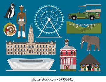 South Africa Illustration, Vector, Landmark, Culture, Travel