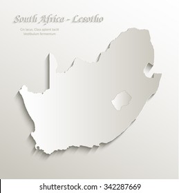 South Africa Lesotho Map Card Paper 3D Natural Vector