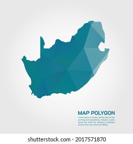 South Africa Map Abstract geometric rumpled triangular low poly style gradient graphic on white background