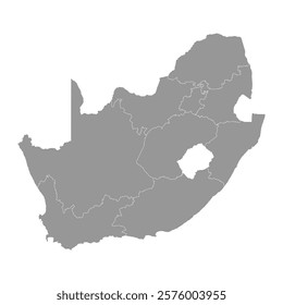 South Africa map administrative divisions. Vector illustration.