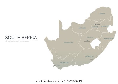 south africa map. african countries vector map.
