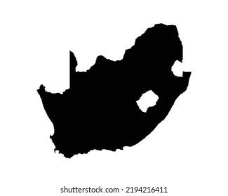 South Africa Map. South African Country Map. Black and White National Nation Geography Outline Border Boundary Territory Shape Vector Illustration EPS Clipart svg