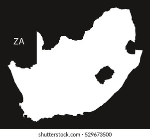 South Africa Map black white