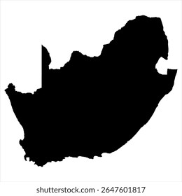 South Africa Map - black World Map International vector template with High detailed isolated on white background - Vector