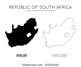 South Africa map. Blank vector map of the Country. Borders of South Africa for your infographic. Vector illustration.