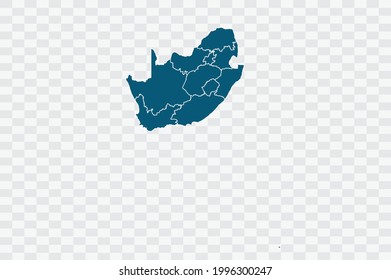 South Africa Map blue Color on Backgound png