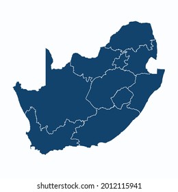 South Africa map color vector modern. Silhouette map. on white background. 