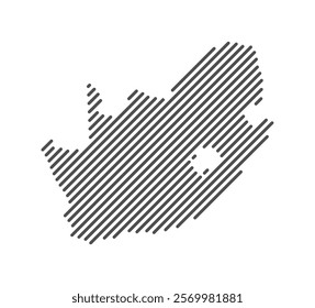 South Africa - Map of the country formed by lines. Vector Illustration.