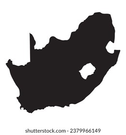 South Africa map. Map of South Africa in details in black