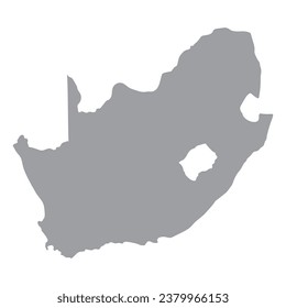 South Africa map. Map of South Africa in details in grey