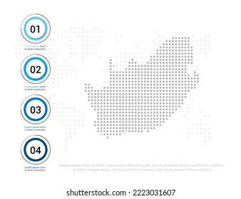 South Africa map of dots gray for presentation. Creative concept for infographic.