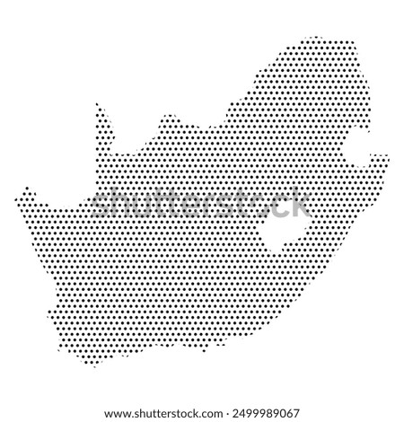 south africa map with dotted pattern vector illustration