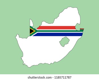 South Africa map with flag decoration