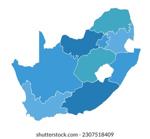 South Africa map and flag - highly detailed vector illustration