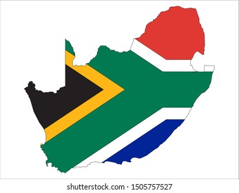 South Africa map with flag vector- Flag map. Great for presentations or backgrounds.