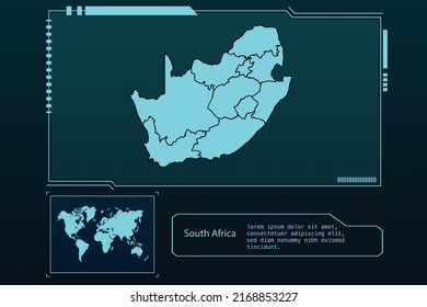 South Africa Map Futuristic  infographic Map element collection background