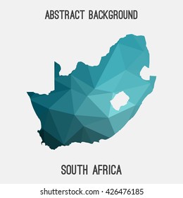 South Africa map in geometric polygonal style.Abstract tessellation,modern design background. Vector illustration EPS8