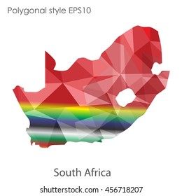 South Africa map in geometric polygonal style.Abstract gems triangle,modern design background. Vector illustration EPS10