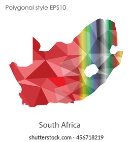 South Africa map in geometric polygonal style.Abstract gems triangle,modern design background. Vector illustration EPS10