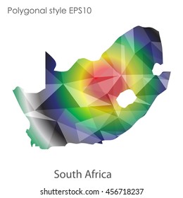South Africa map in geometric polygonal style.Abstract gems triangle,modern design background. Vector illustration EPS10