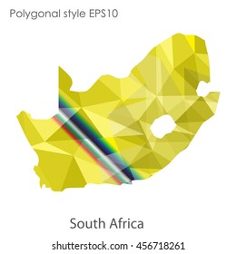 South Africa map in geometric polygonal style.Abstract gems triangle,modern design background. Vector illustration EPS10