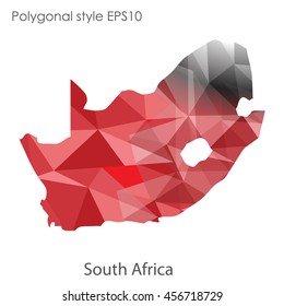 South Africa map in geometric polygonal style.Abstract gems triangle,modern design background. Vector illustration EPS10