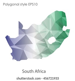 South Africa map in geometric polygonal style.Abstract gems triangle,modern design background. Vector illustration EPS10