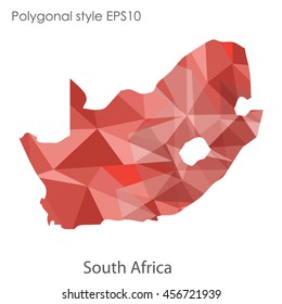 South Africa map in geometric polygonal style.Abstract gems triangle,modern design background. Vector illustration EPS10