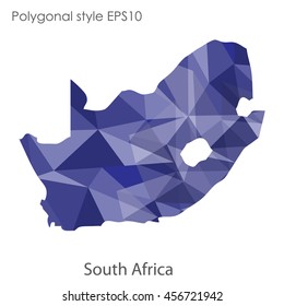 South Africa map in geometric polygonal style.Abstract gems triangle,modern design background. Vector illustration EPS10
