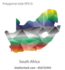 South Africa map in geometric polygonal style.Abstract gems triangle,modern design background. Vector illustration EPS10
