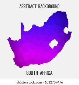 South Africa map in geometric polygonal,mosaic style.Abstract tessellation,modern design background,low poly. Vector illustration.