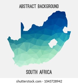 South Africa map in geometric polygonal,mosaic style.Abstract tessellation,modern design background,low poly. Geometric cover, mockup. Vector illustration.