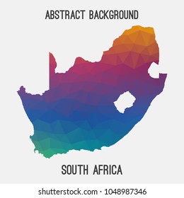 South Africa map in geometric polygonal,mosaic style.Abstract tessellation,modern design background,low poly. Geometric cover, mockup. Vector illustration.