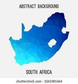 South Africa map in geometric polygonal,mosaic style.Abstract tessellation,modern design background,low poly. Geometric cover, mockup. Vector illustration.