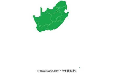 South Africa map green color