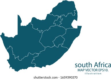 south Africa map High Detailed on white background. Abstract design vector illustration eps 10
