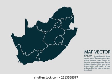 South Africa map High Detailed on white background. Abstract design vector illustration eps 10