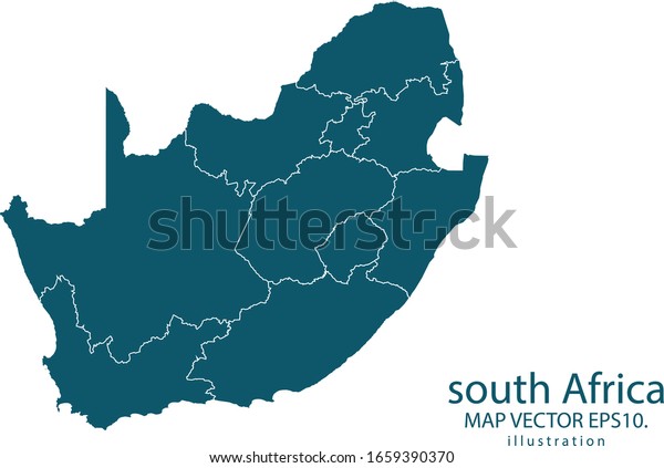 south Africa map High Detailed on white background. Abstract design