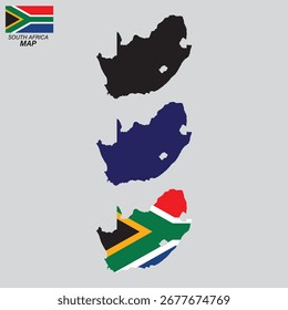 South Africa Map Icon Set Vector Design.